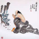 南海禪寺 妙林居士 四尺斗方《達摩面壁》