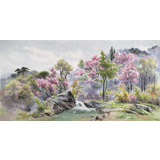 朝鮮畫(huà)家金善國(guó) 四尺《牡丹峰》