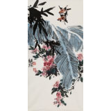 鄒友蒸 《雙雀鳴春》1991年 已故山野派繪畫(huà)大家