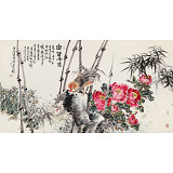 曲逸之 六尺《富貴大吉》 河南省著名花鳥(niǎo)畫(huà)家