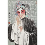 梁健 《春風(fēng)拂翠》 當(dāng)代百杰畫(huà)家 中美協(xié)會(huì)員 代表作花旦題材