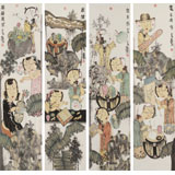 趙錦龍 《琴棋書(shū)畫(huà)》 中美協(xié)會(huì)員 著名畫(huà)家 代表作人物畫(huà) 有合影