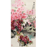 【已售】王寶欽 六尺《榮華富貴》當(dāng)代花鳥(niǎo)牡丹畫(huà)名家（詢(xún)價(jià)）