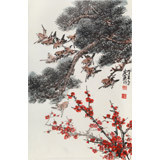 鄒友蒸 《無(wú)限春暉》1993年作 已故山野派繪畫(huà)大家