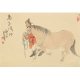 曹建濤 四尺三開(kāi)《馬到成功》 獨(dú)具特色水墨人物畫(huà)家